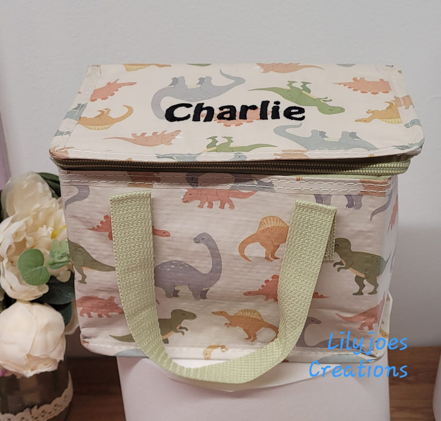 Personalised Desert Dinosaur Lunch Bag