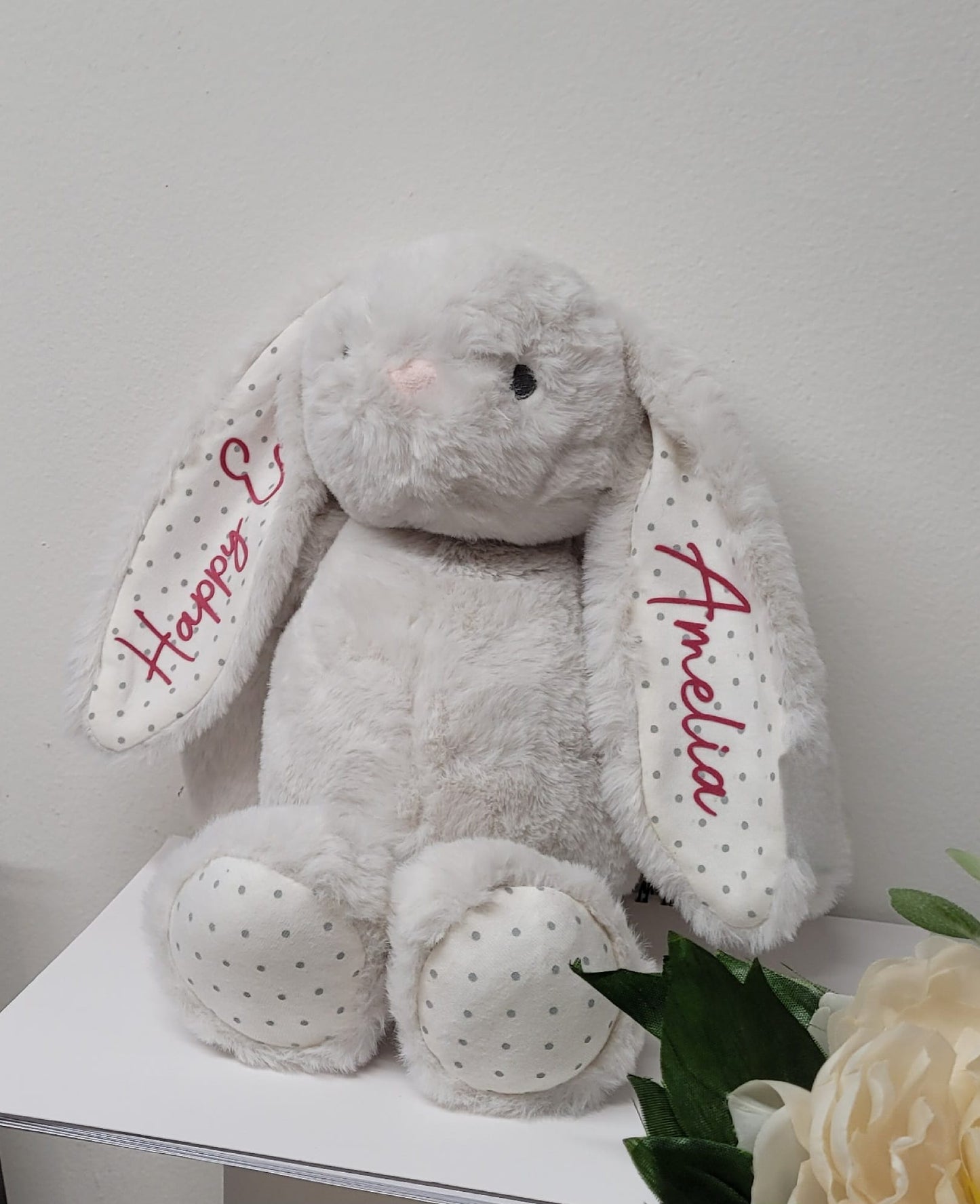 Personalised Grey Easter Bunny