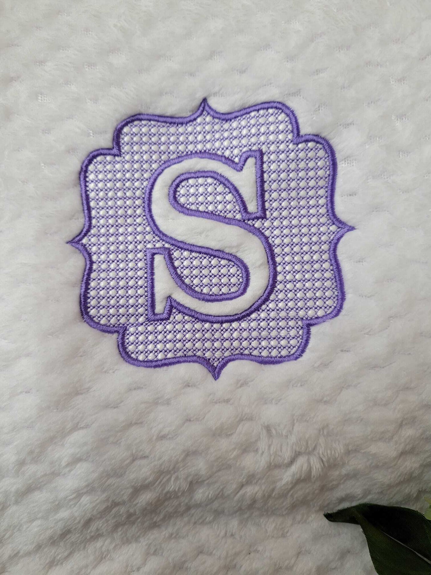 Personalised Embroidered Monogram Baby Blanket