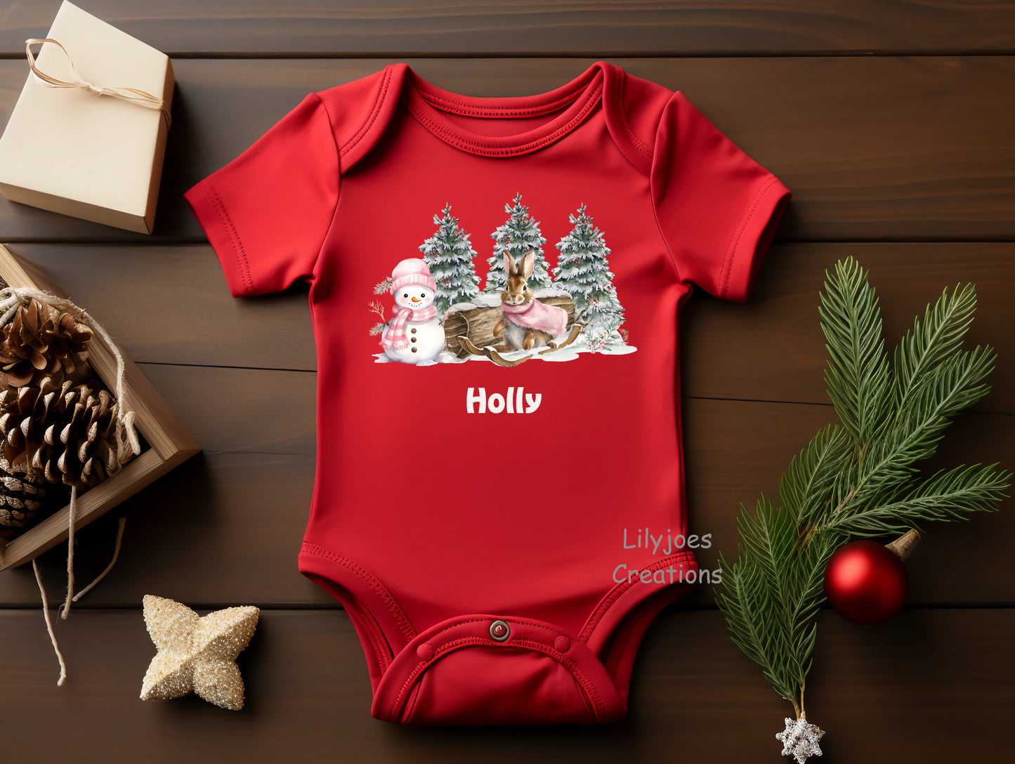 Red Baby Vest Rabbit Sled