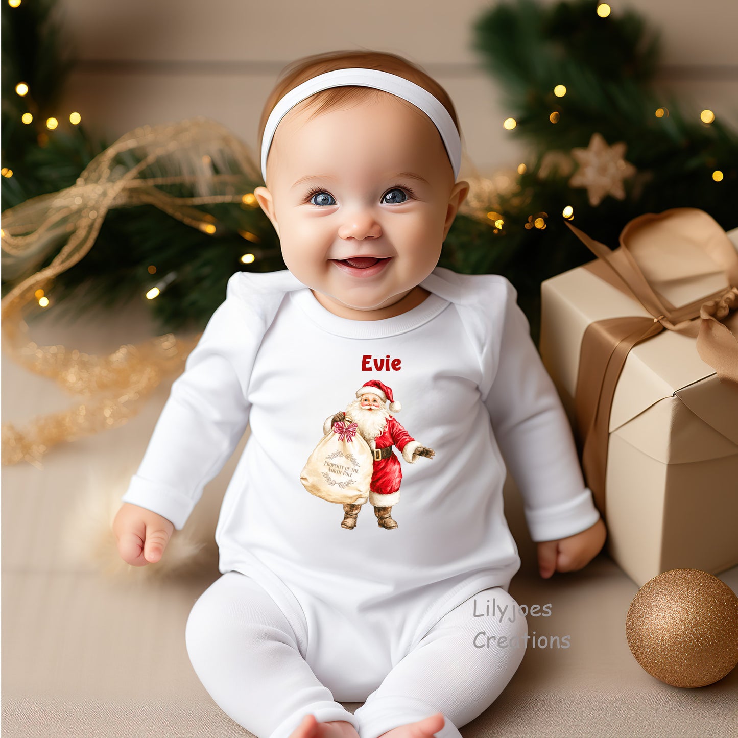 Christmas Baby Romper Sleepsuit Santa Sack