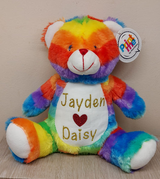 Personalised Rainbow Bear Teddy