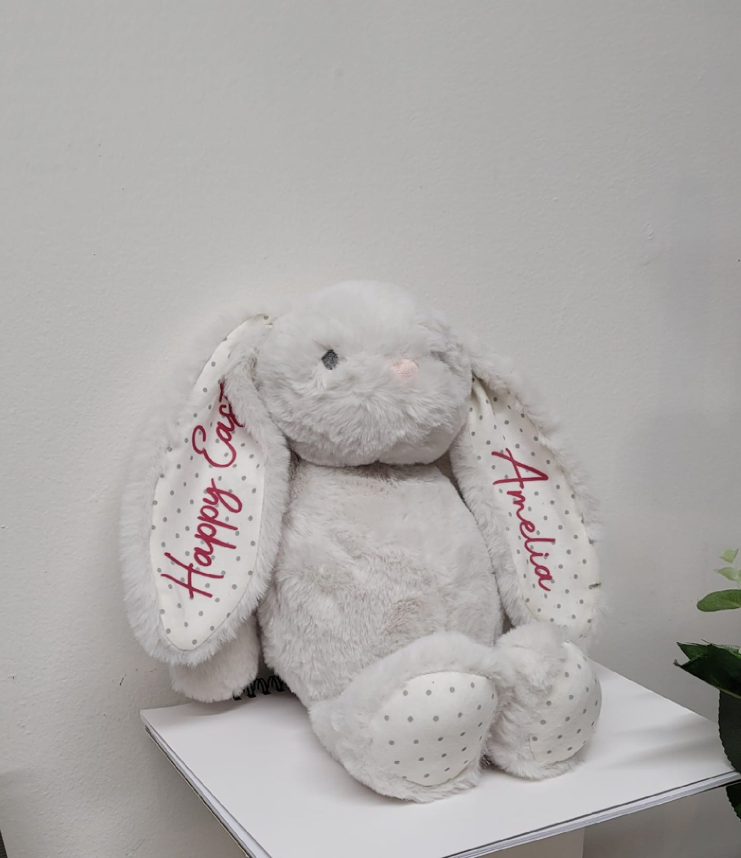 Personalised Grey Easter Bunny
