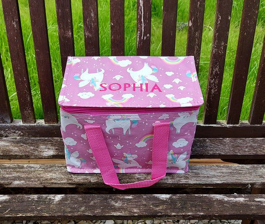 Personalised Pink Unicorn Lunch Bag