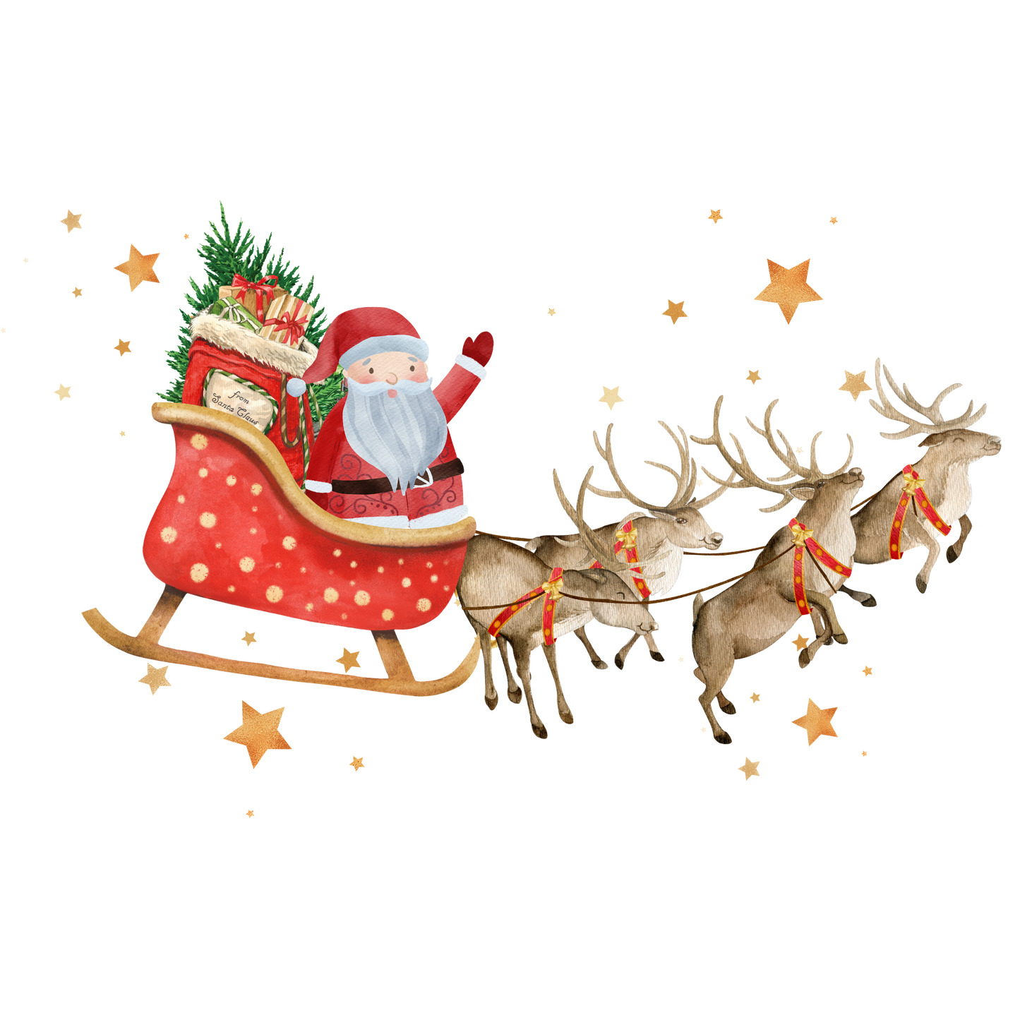 Christmas Baby Romper Sleepsuit Santa Sleigh