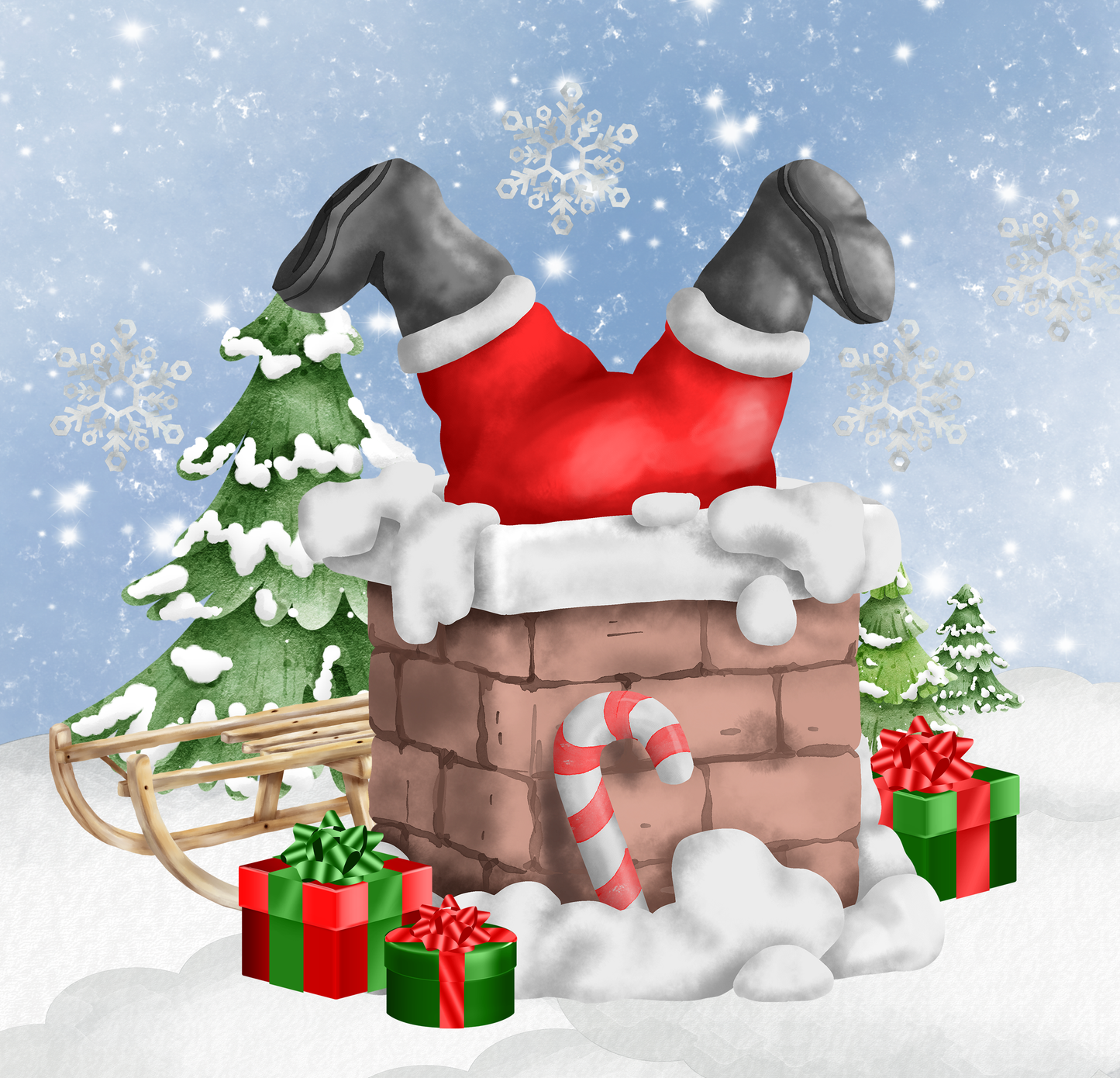 Christmas Baby Romper Sleepsuit Santa Chimney