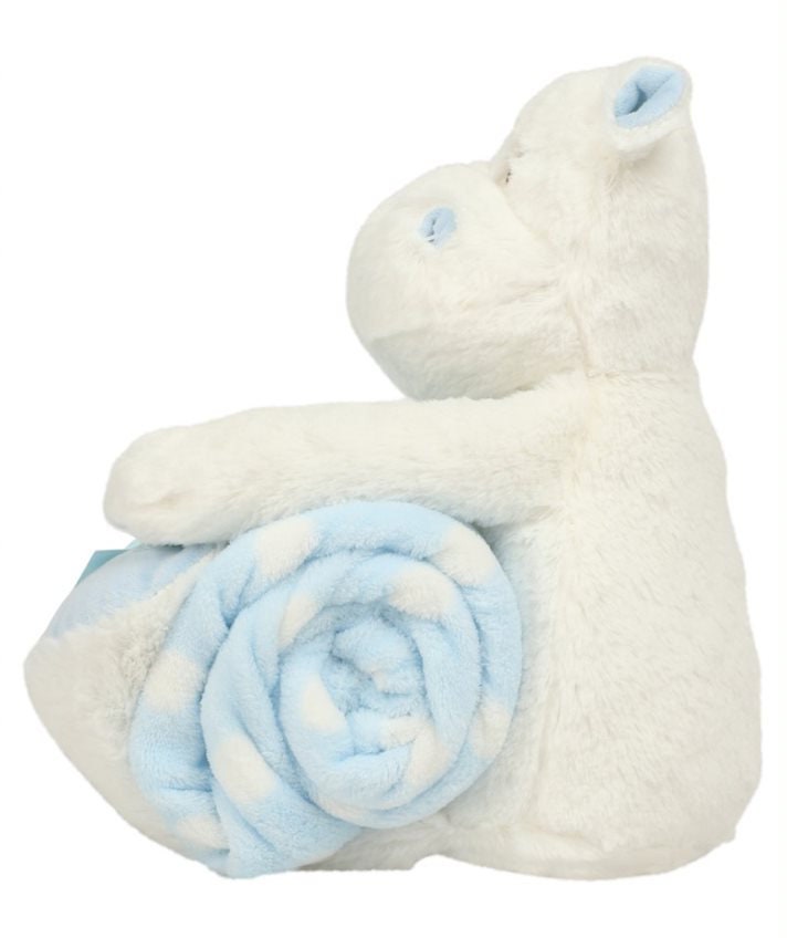 Personalised baby blanket and hippo teddy
