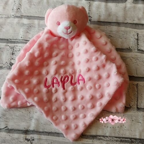 Personalised Pink Dimpled Baby Comforter