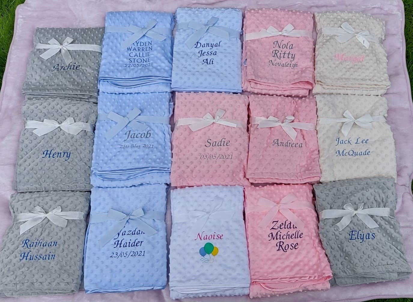 Personalised Embroidered Baby Blanket with Dumbo Teddy