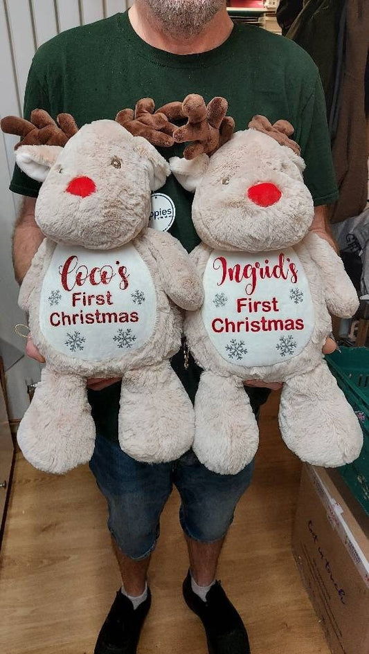 Personalised large christmas reindeer teddy
