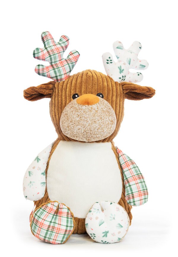 Personalised Embroidered Christmas Reindeer Teddy