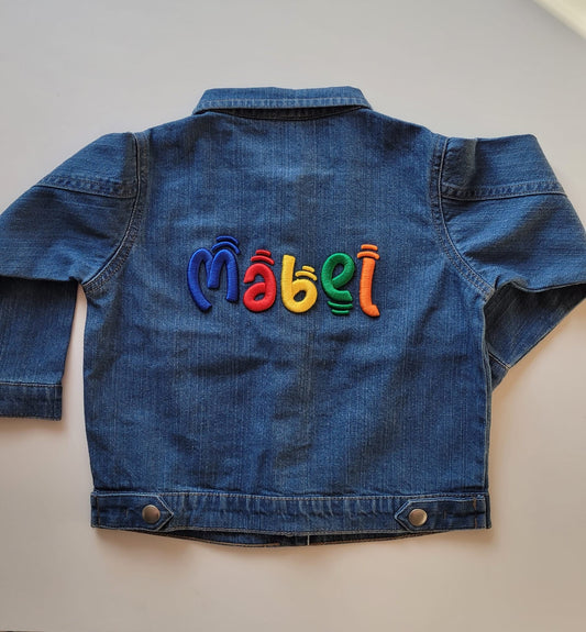 Personalised Unisex Baby Kids Denim Jacket