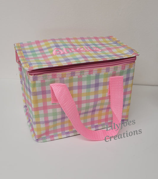 Personalised Pastel Girls Stripe Lunch Bag