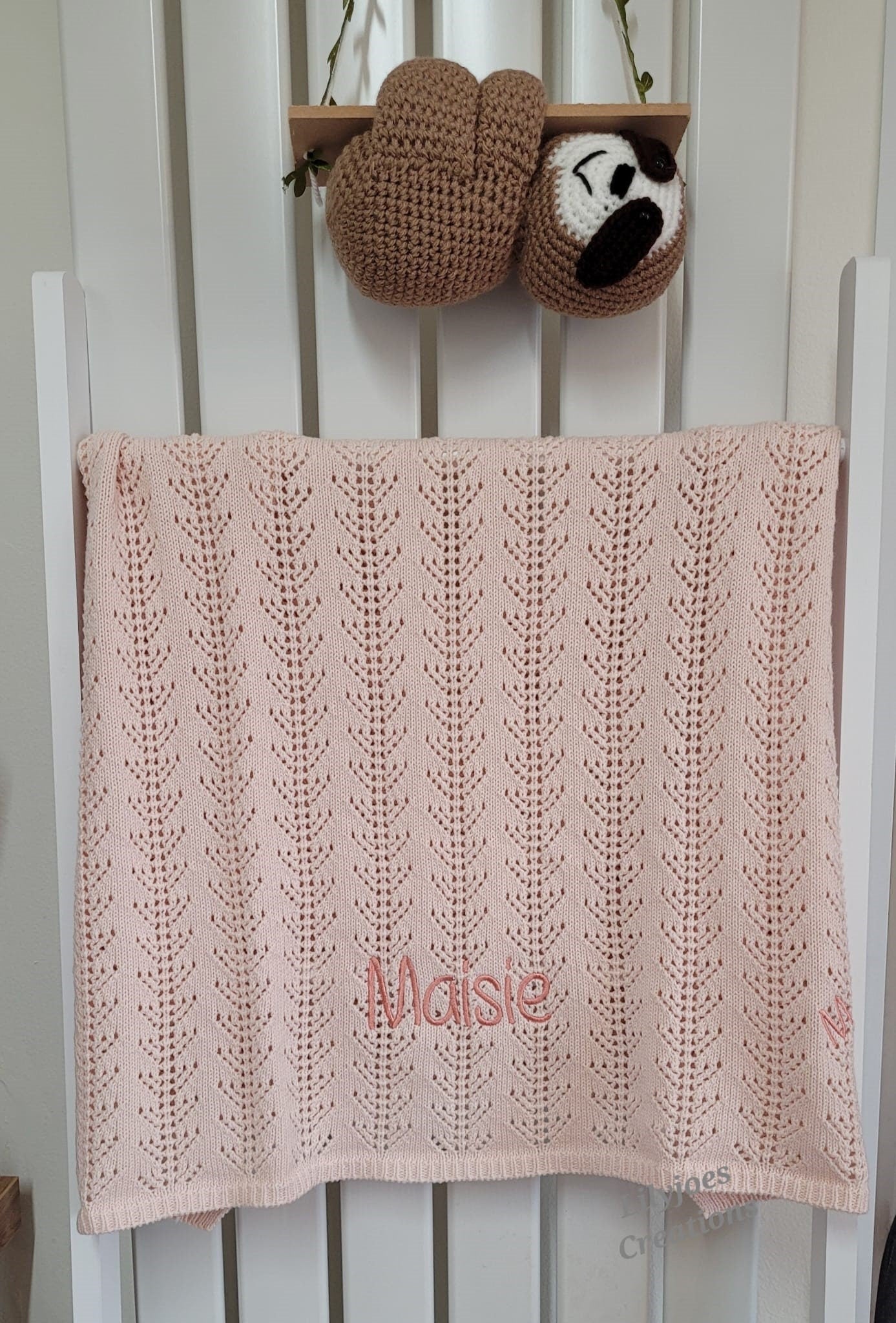 Personalised Embroidered Baby Blanket Pink Blush