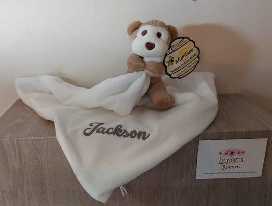 Personalised Monkey Baby Comforter