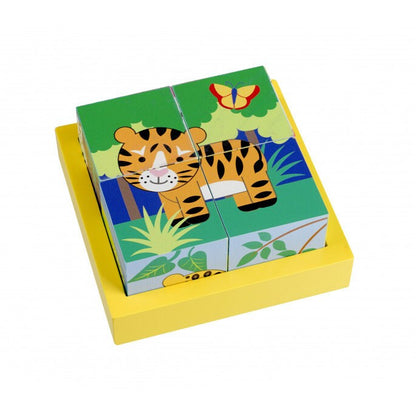 Wooden Jungle Animal Block Puzzle Toy