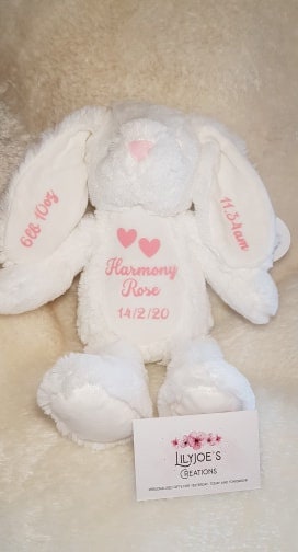 Personalised White Bunny Teddy