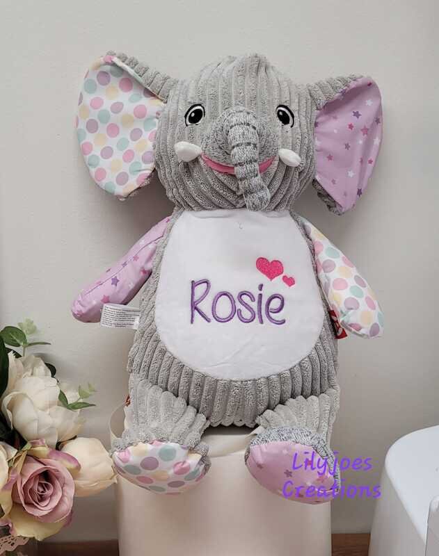 Pastel Elephant Personalised Teddy