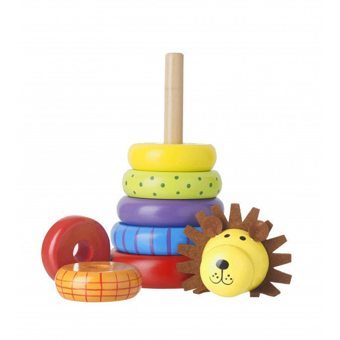 Wooden Lion Stacking Toy
