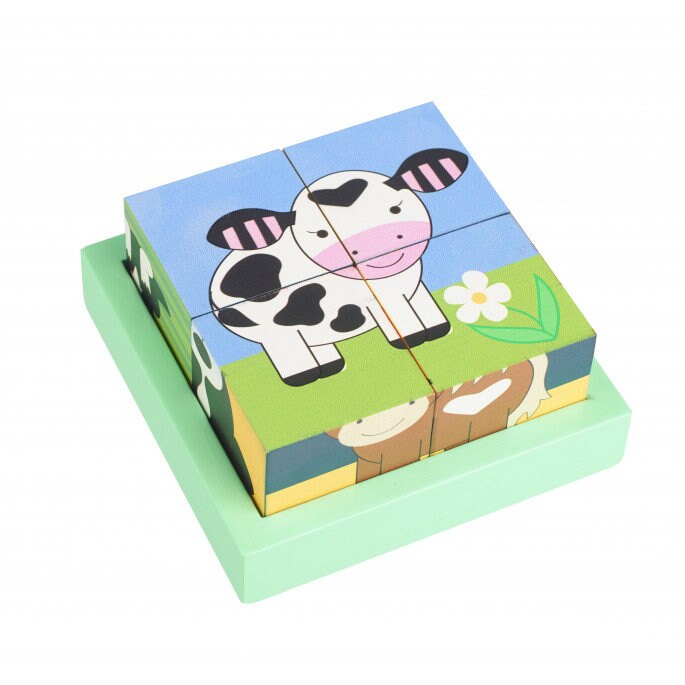 Wooden Farm Animal Block Puzzle Toy