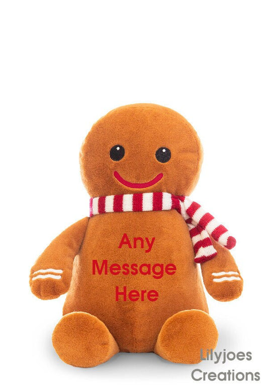 Personalised Embroidered Christmas Gingerbread Man