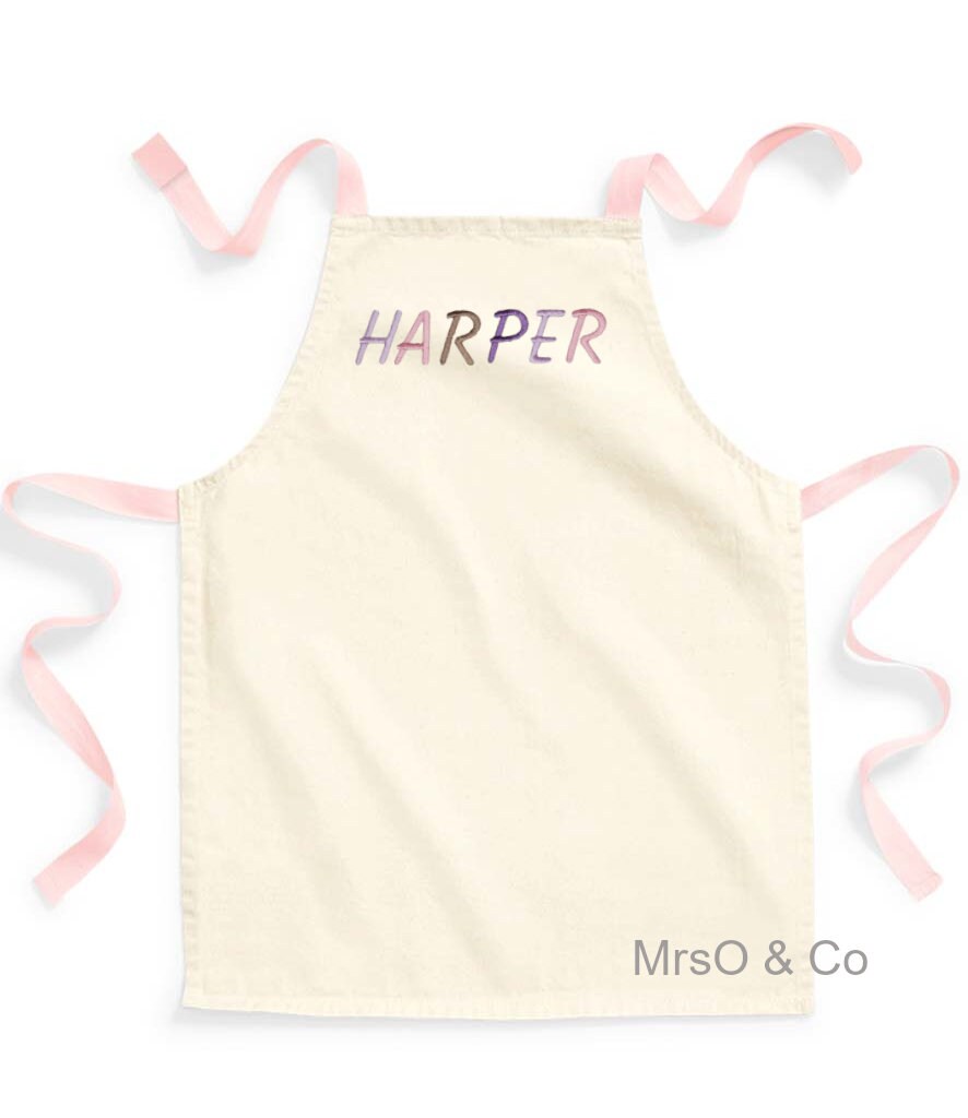 Personalised Kids Apron With Chef Hat
