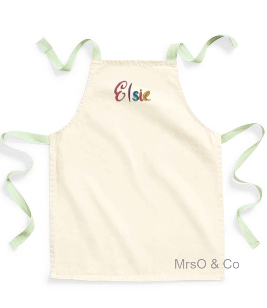 Personalised Kids Apron With Red Ties and Neck
