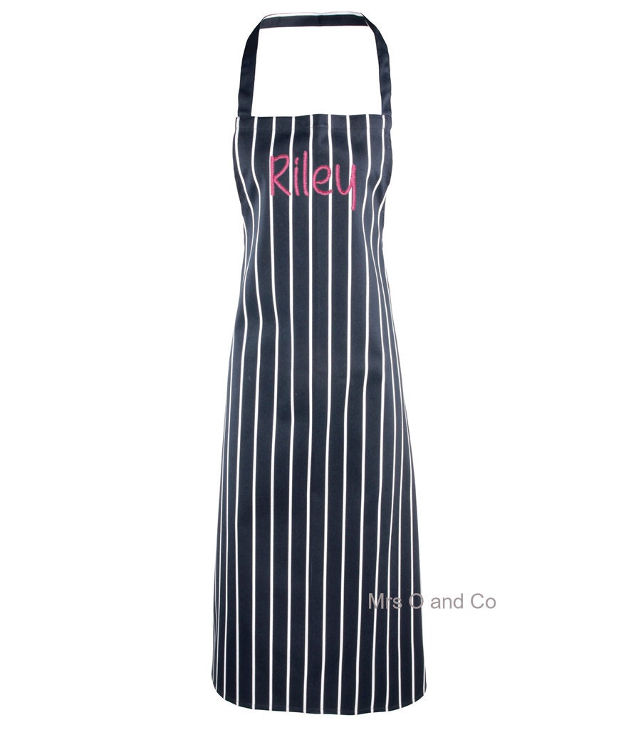 Personalised Striped Butcher Apron