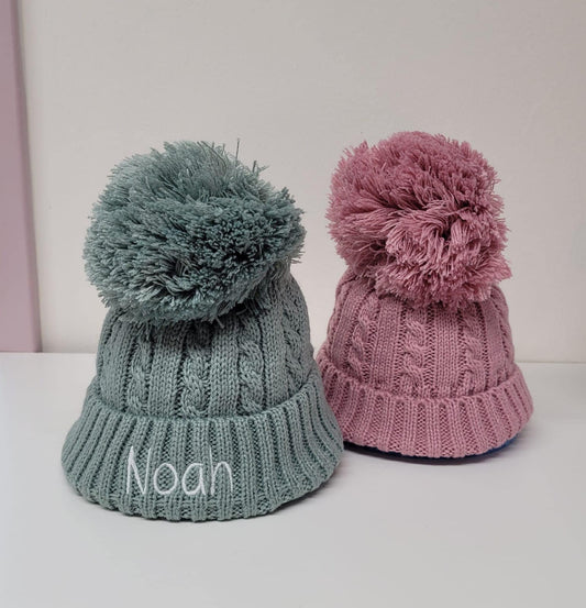 Personalised Baby Pompom Hat