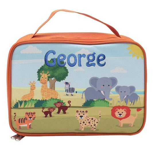 Personalised Safari Animals Lunch Bag