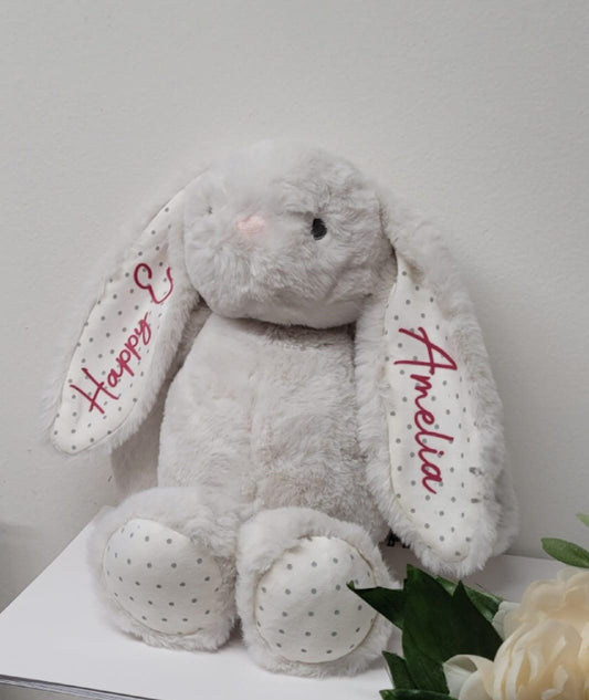 Personalised Grey Easter Bunny