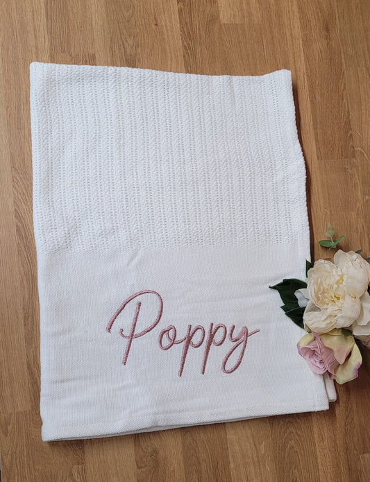 Personalised With Large Name Cellulose Baby Blanket