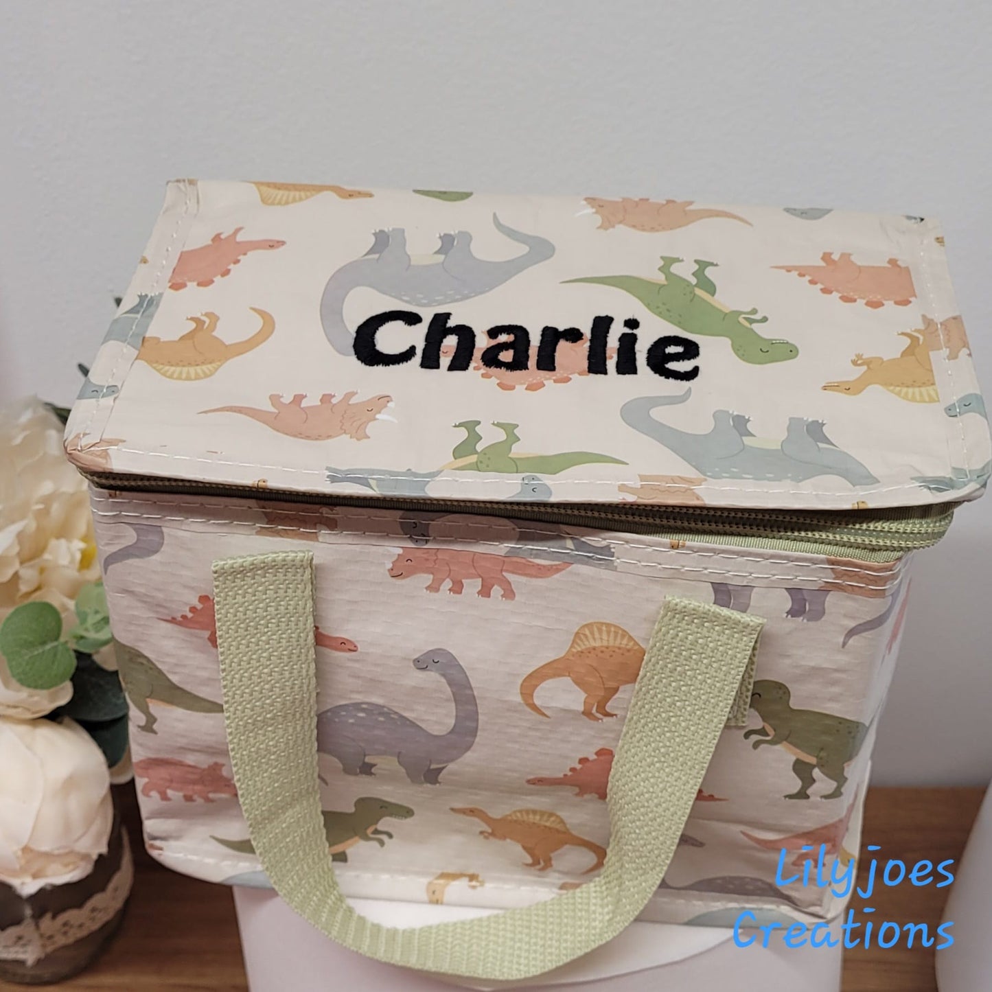Personalised Desert Dinosaur Lunch Bag
