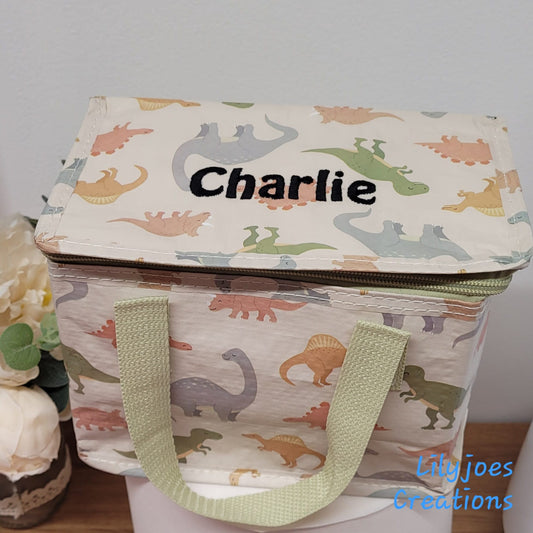 Personalised Desert Dinosaur Lunch Bag