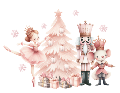 White Baby Vest Pink Nutcracker