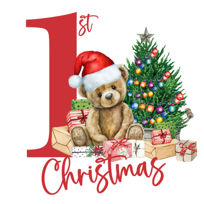Christmas Baby Romper Sleepsuit First Chrismas Bear Tree