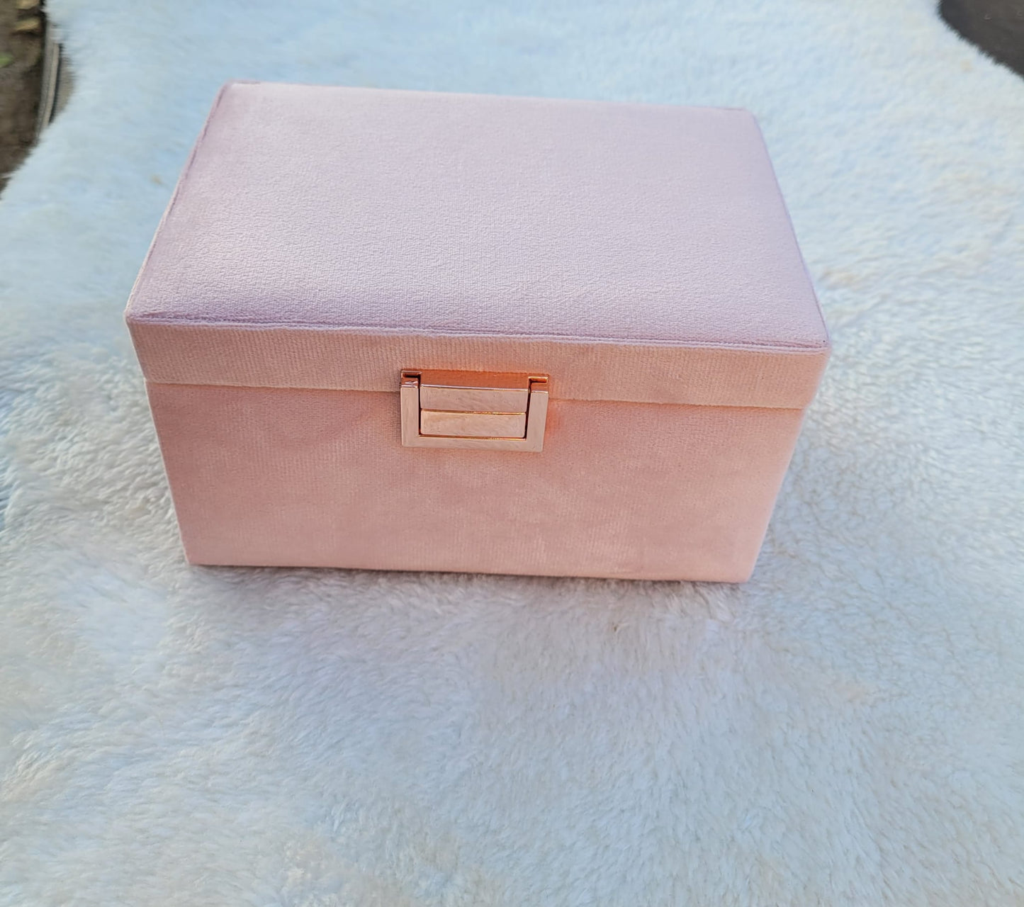 Personalised Pink Velvet Jewellery Box