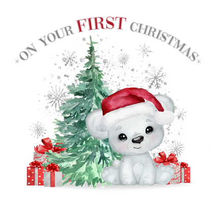 Red Baby Vest First Christmas White Bear