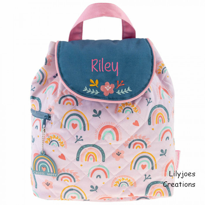 Personalised Quilted Rainbow Backpack