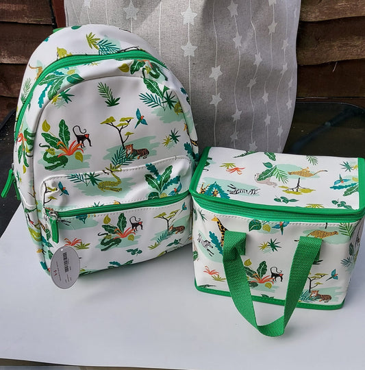 Personalised Safari Wildlife Backpack Lunch Bag Set