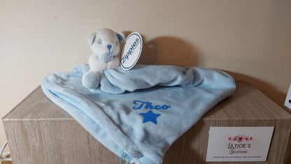 Personalised baby rattle comforter