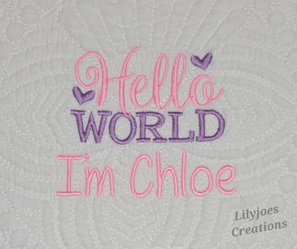 Personalised Embroidered Baby Blanket Free Gift