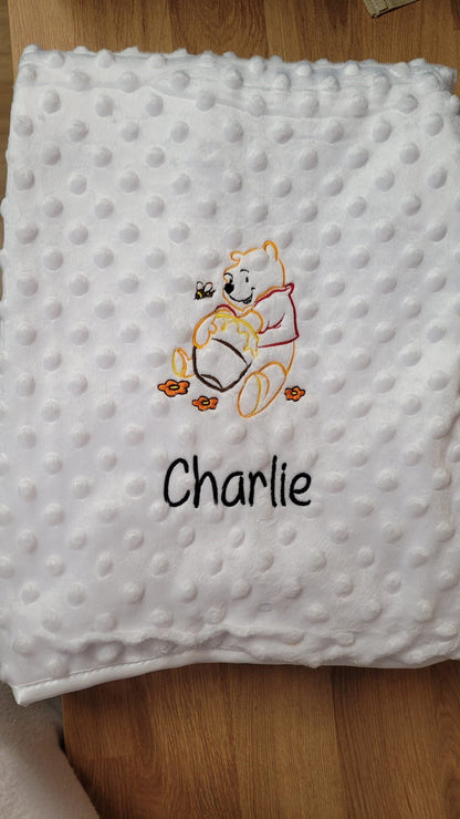 Personalised Embroidered Baby Blanket Free Gift