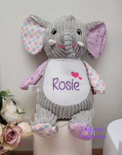 Pastel Elephant Personalised Teddy