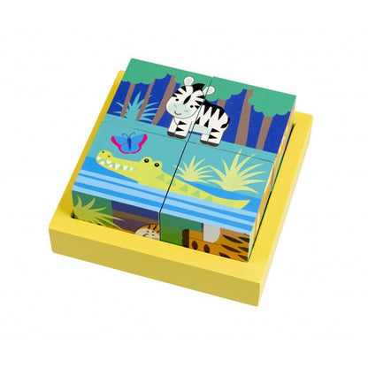 Wooden Jungle Animal Block Puzzle Toy