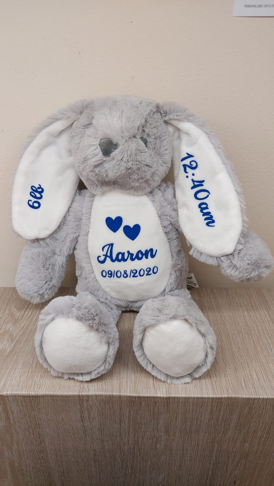 Personalised Grey Bunny Teddy