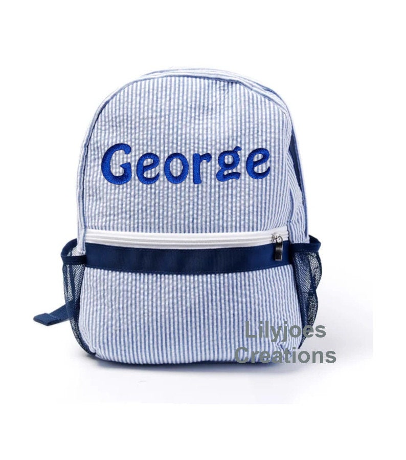 Personalised Seersucker Backpack