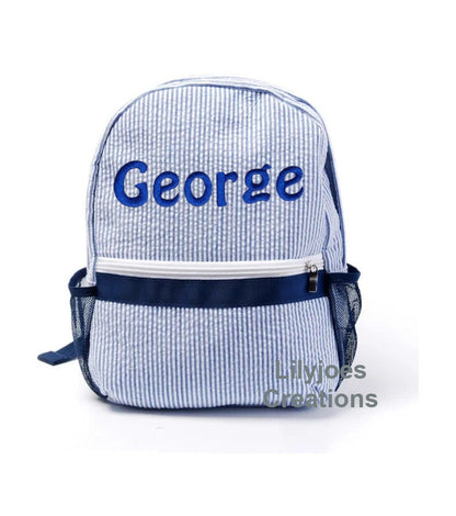 Personalised Seersucker Backpack