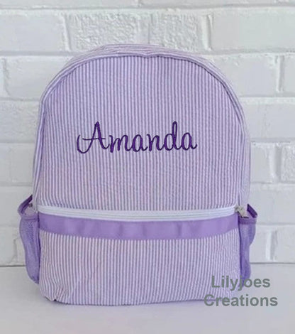 Personalised Seersucker Backpack