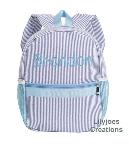 Personalised Seersucker Backpack
